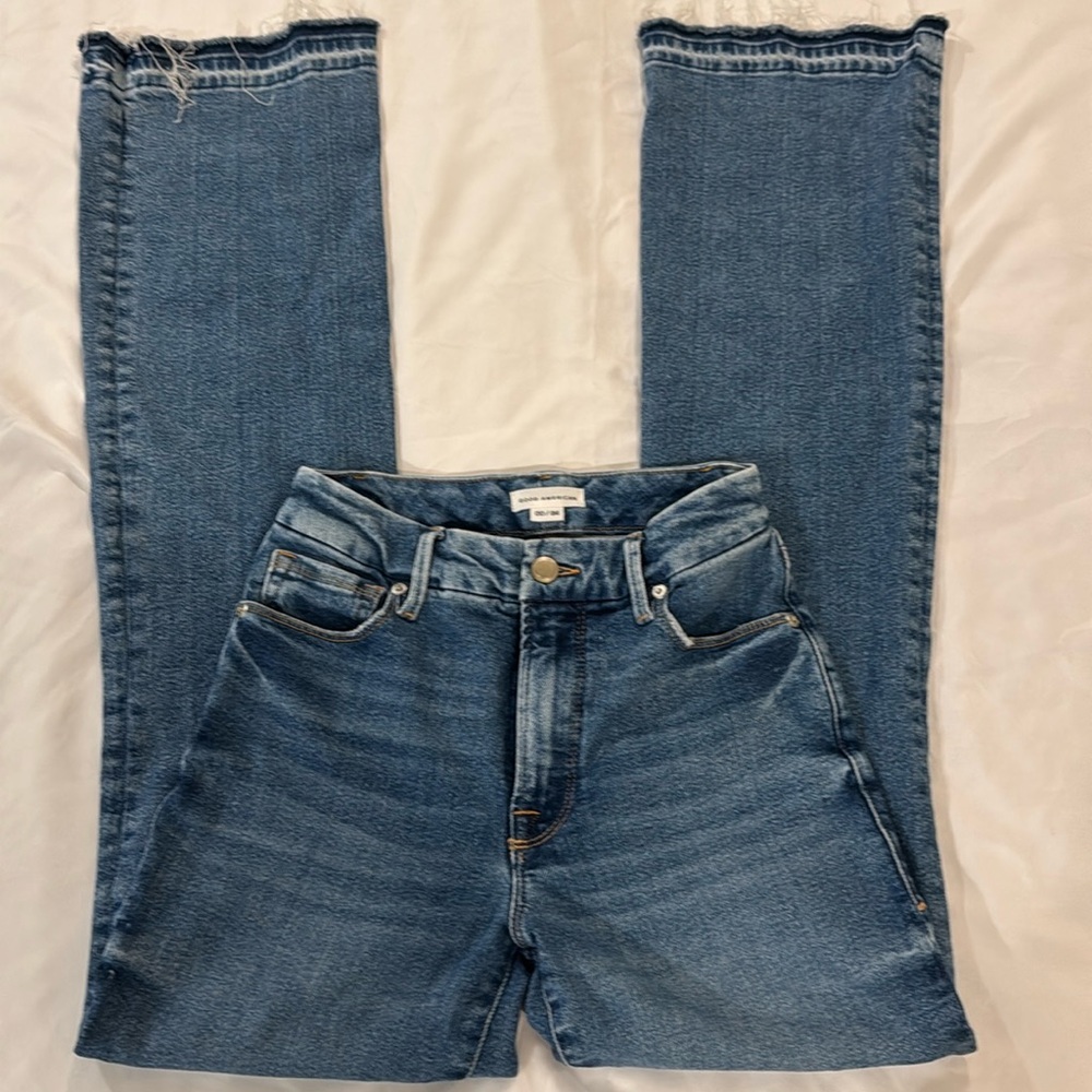 Good American Blue Boot Cut Jeans